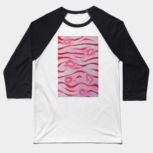 waves eyes pattern engraving Baseball T-Shirt